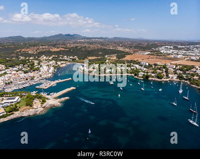 L'Espagne, Îles Baléares, Mallorca, Région Cala d'Or, côte de Porto Petro Banque D'Images