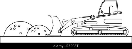 Gravier chargement rétro en noir et blanc Illustration de Vecteur