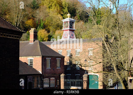 Réveil sur l'entrepôt à Coalbrookdale Ironworks, Shropshire, Angleterre Banque D'Images