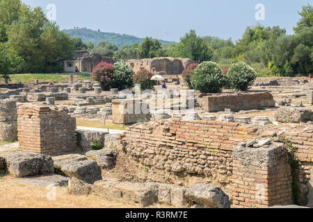 Thermes de Leonidaion, anciennes ruines grecques, Olympie, Grèce Banque D'Images