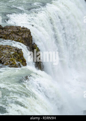 Gullfoss chute d'une partie du cercle d'or en Islande. Banque D'Images