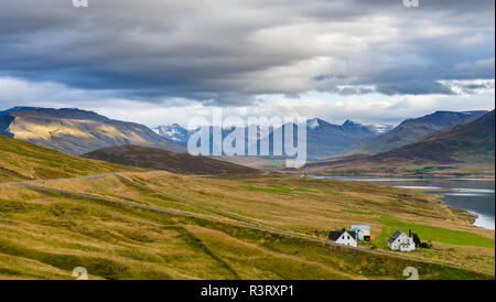 Paysage à Miklavatn, Trollaskagi, près de Siglufjordur. Le nord de l'Islande Banque D'Images