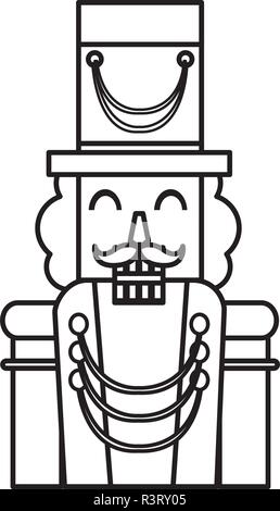 L'icône de Casse-Noisette de Noël sur fond blanc, vector illustration Illustration de Vecteur