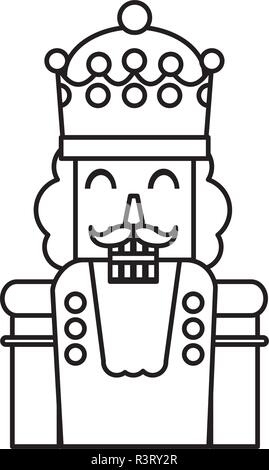 L'icône de Casse-Noisette de Noël sur fond blanc, vector illustration Illustration de Vecteur