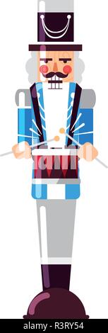 L'icône de Casse-Noisette de Noël sur fond blanc, un design coloré, vector illustration Illustration de Vecteur