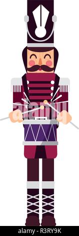 L'icône de Casse-Noisette de Noël sur fond blanc, un design coloré, vector illustration Illustration de Vecteur