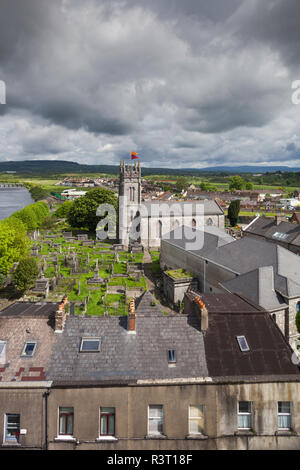 L'Irlande, le comté de Limerick, Limerick City View de l'église catholique Saint Munchin Banque D'Images