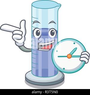 Avec l'icône horloge cylindre gradué en caractère contour Illustration de Vecteur