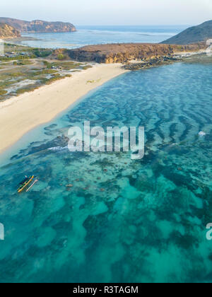 L'Indonésie, Lombok, vue aérienne de la plage Banque D'Images
