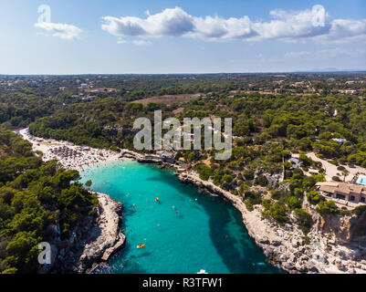 L'Espagne, Îles Baléares, Mallorca, vue aérienne de Cala Llombards Banque D'Images