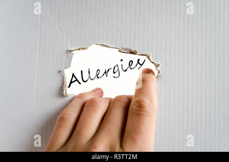 Concept texte Allergies Banque D'Images