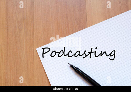 Concept texte Podcasting Banque D'Images