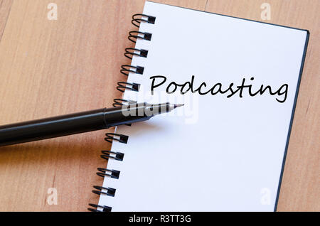 Concept texte Podcasting Banque D'Images