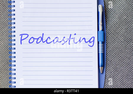 Concept texte Podcasting Banque D'Images