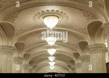 Bucarest, Roumanie. Palais du Parlement. L'intérieur. Banque D'Images