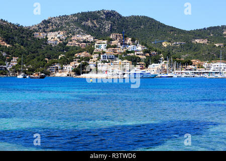 L'Espagne, Îles Baléares, Mallorca. Bord de l'eau. Port d'Andratx. Banque D'Images