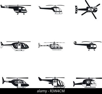 Avions militaires hélicoptères icons set du broyeur. Illustration simple de 9 avions militaires hélicoptères vector icons du broyeur pour le web Illustration de Vecteur