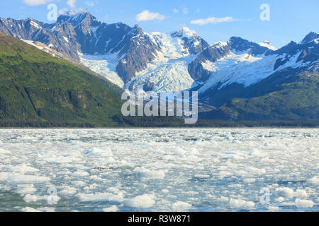 Harriman Fjord, les montagnes Chugach National Forest, Chugach, Prince William Sound, Alaska Banque D'Images