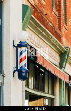 Old Fashion coiffure sur poteau vitrine, Jerome, Arizona Banque D'Images