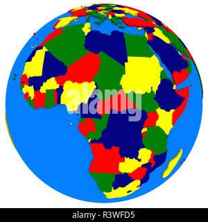 L'Afrique sur la carte politique de la Terre Banque D'Images