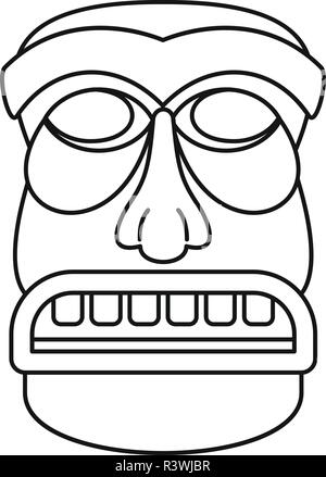 Icône idole tiki en bois. Tiki en bois contour icône vecteur d'idole pour la conception web isolé sur fond blanc Illustration de Vecteur