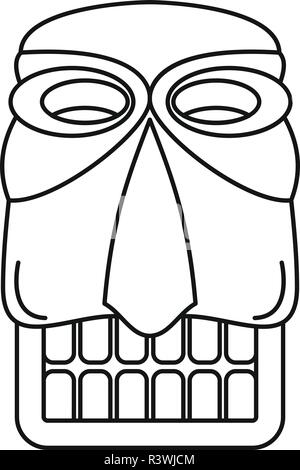 L'icône idole Tiki hawaii. Contours idole tiki hawaii icône vecteur pour la conception web isolé sur fond blanc Illustration de Vecteur
