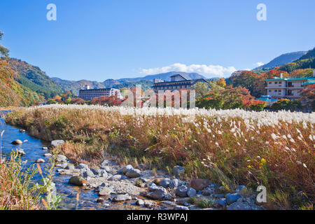 Décor d'Shiobara onsen town en automne. Banque D'Images