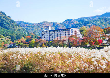 Décor d'Shiobara onsen town en automne. Banque D'Images