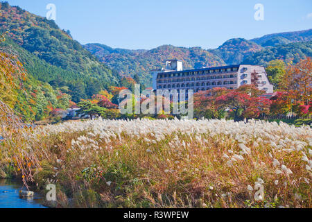 Décor d'Shiobara onsen town en automne. Banque D'Images