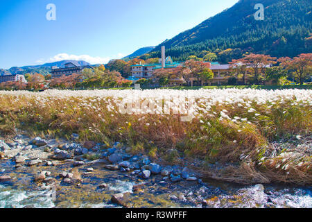 Décor d'Shiobara onsen town en automne. Banque D'Images