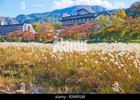 Décor d'Shiobara onsen town en automne. Banque D'Images