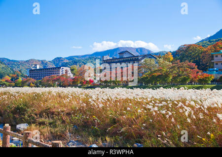 Décor d'Shiobara onsen town en automne. Banque D'Images