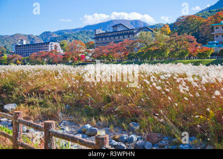 Décor d'Shiobara onsen town en automne. Banque D'Images