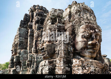 Le Bayon, Angkor, la Province de Siem Reap, Cambodge Banque D'Images