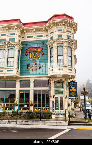 Le Victorian Inn. "Victorien" dans l'architecture de style Gingerbread Ferndale, côte nord de la Californie, USA Banque D'Images