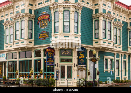 Le Victorian Inn. "Victorien" dans l'architecture de style Gingerbread Ferndale, côte nord de la Californie, USA Banque D'Images