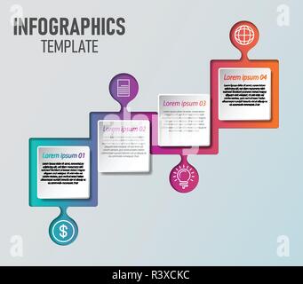 L'infographie d'entreprise modèle. Calendrier avec 4 étapes, les étiquettes. Infographie vecteur élément. Illustration de Vecteur