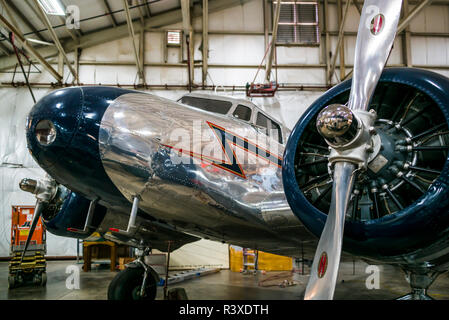 USA, Ohio, Windsor Locks, New England Air Museum, 1930 Lockheed 10A Electra, semblable aux aéronefs utilisés par aviator Amelia Earhart Banque D'Images