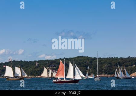 USA, Massachusetts, Cape Ann, Gloucester, la plus ancienne du port maritime de l'Amérique, goélette schooner Gloucester Festival, les bateaux à voile Banque D'Images