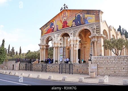 Jérusalem, Israël - 20 septembre 2017 : Eglise de toutes les nations aussi connu sous le nom de la basilique de l'Agonie Banque D'Images