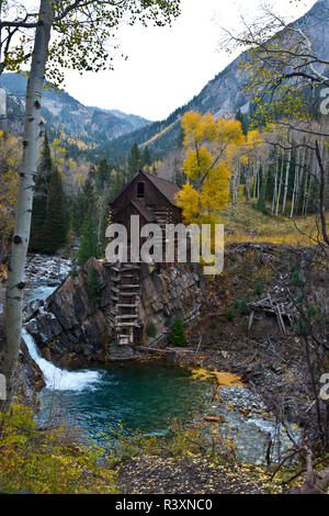 USA, Colorado, scenic Crystal historique Mill. Banque D'Images