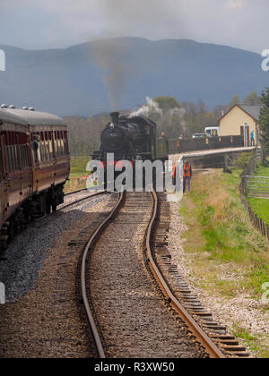 Bateau du train à vapeur Garten Scotland et de la gare Banque D'Images