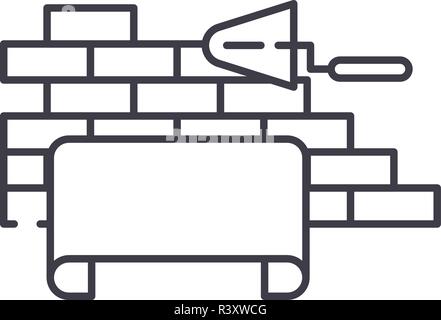 L'icône de la ligne de contrôle architectural concept. Supervision d'architecture linéaire vectorielle illustration, symbole, d'un signe Illustration de Vecteur