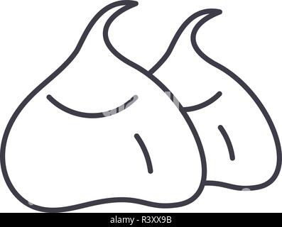 L'icône de la ligne de sacs de fèves concept. Poufs vector illustration linéaire, symbole, d'un signe Illustration de Vecteur