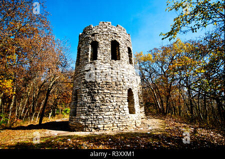 États-unis, l'Iowa, Winterset City Park. Le Château construit à la mémoire de Caleb et Ruth Clark pionniers du comté de Madison Banque D'Images