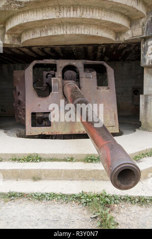 Longues - l'artillerie allemande, fusil, 150mm, batterie, casemate Banque D'Images