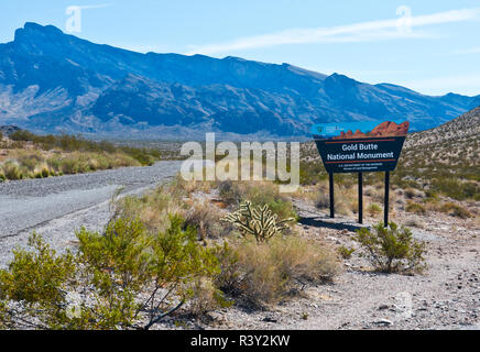 USA, Nevada. Mesquite. Gold Butte National Monument Panneau d'entrée Banque D'Images