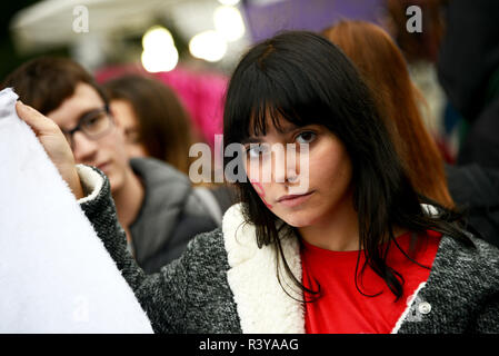 Rome, Italie. 24 Nov, 2018. Rome, les manifestants lors de la manifestation contre la violence contre les femmes organisé par le collectif PAS UN DE MOINS DE CRÉDIT : agence photo indépendante/Alamy Live News Banque D'Images