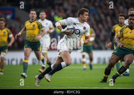 London, Royaume-Uni, samedi, 24 novembre 2018, le RFU, Rugby, stade, France, Centre, Henry SLADE, au cours de l'automne 183, International l'Angleterre contre l'Australie, © Peter Spurrier Crédit : Peter SPURRIER/Alamy Live News Banque D'Images