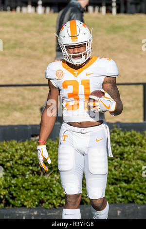 Nashville. 24 Nov, 2018. Madre Londres (31) pendant le match entre l'Illinois bénévoles et les Vanderbilt Commodores au stade Vanderbilt à Nashville. TN. Thomas McEwen/CSM/Alamy Live News Banque D'Images